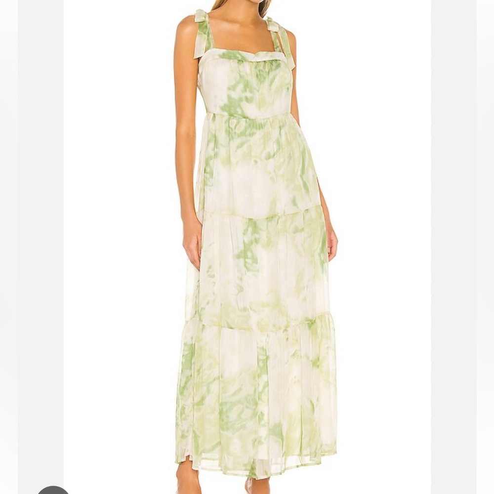 Line and Dot Palm Maxi Dress
